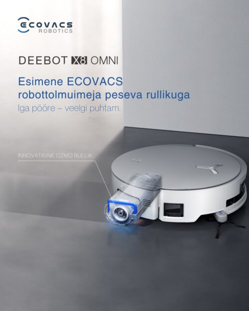 Ecovacs DEEBOT X8 OMNI, OZMO ROLLER, märg- ja kuivpesu - Robottolmuimeja - Image 2