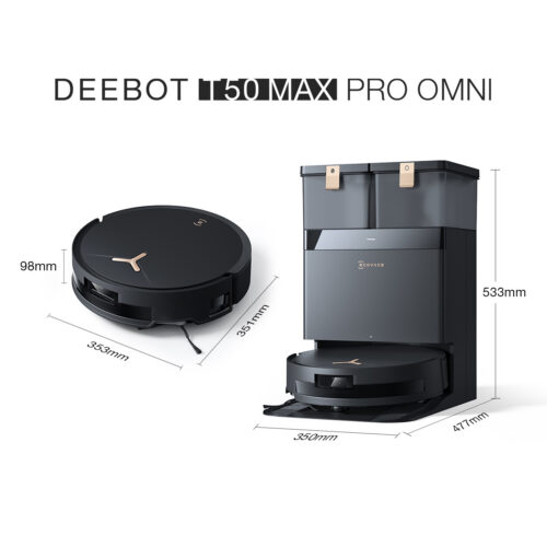 Ecovacs DEEBOT T50 MAX PRO OMNI BLACK, märg- ja kuivpuhastus - Robottolmuimeja - Image 7
