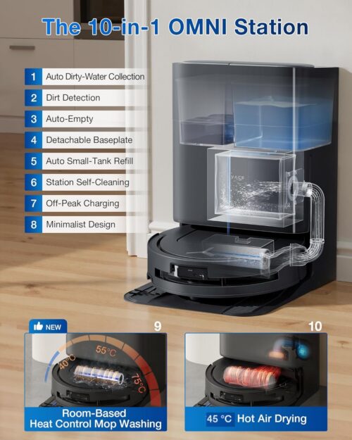 Ecovacs DEEBOT T80 OMNI , OZMO ROLLER, märg- ja kuivpesu - Robottolmuimeja - Image 5