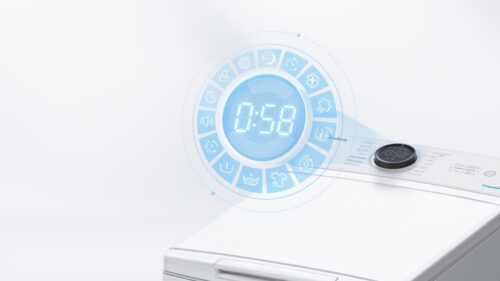 Midea MF100T60B/W-HR 6kg, sügavus 61cm, 1200p/min - Pealtlaetav pesumasin - Image 3