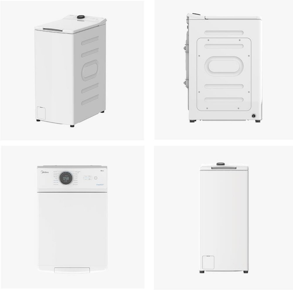 Midea MF100T60B/W-HR 6kg, sügavus 61cm, 1200p/min - Pealtlaetav pesumasin - Image 5