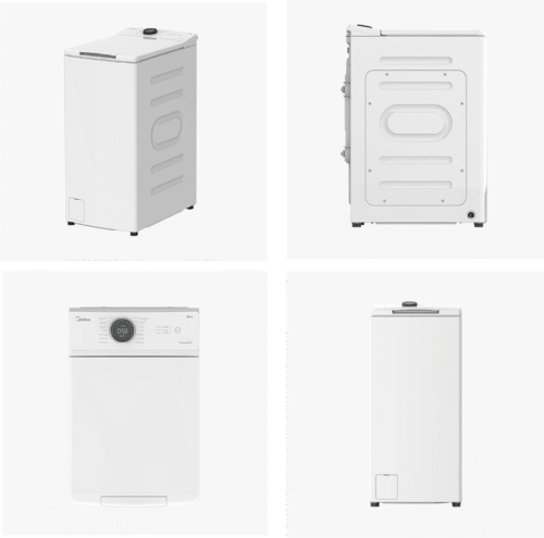 Midea MF100T60B/W-HR 6kg, sügavus 61cm, 1200p/min - Pealtlaetav pesumasin - Image 5