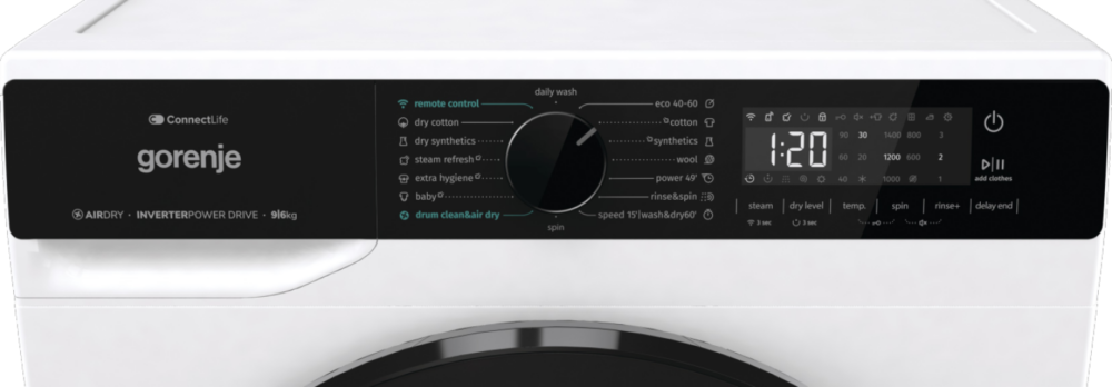 Gorenje WD2PA964ADW 9/6kg, sügavus 55cm, 1400p/min - Kuivatiga Eestlaetav pesumasin - Image 5