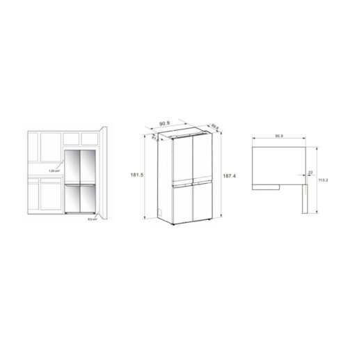 Whirlpool WQ9I FO2BX EF, No Frost, 592L, kõrgus 187,6 cm, must - SBS Külmik - Image 2