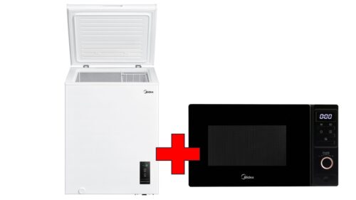 Midea MDRC152FEE01, 99L, kõrgus 85cm, valge - Sügavkülmkirst + Mikrolaineahi AM720C2AT