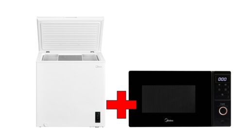 Midea MDRC280FEE01, 198L, kõrgus 85cm, valge - Sügavkülmkirst + Mikrolaineahi AM720C2AT