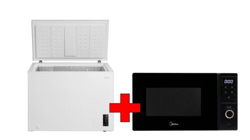 Midea MDRC345FEE01, 249L, kõrgus 85cm, valge - Sügavkülmkirst + Mikrolaineahi AM720C2AT
