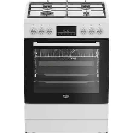 Beko FBM62330GWDTN 72L, Laius 60cm - Gaasipliit elektriahjuga
