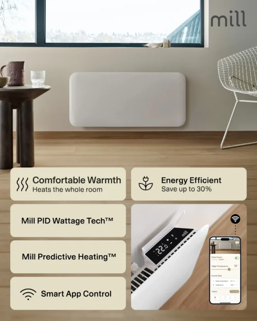 Mill Invisible Smart WiFi Gen.4 1500W 22 m² - Elektriradiaator PA1500WIFI4A - Image 4