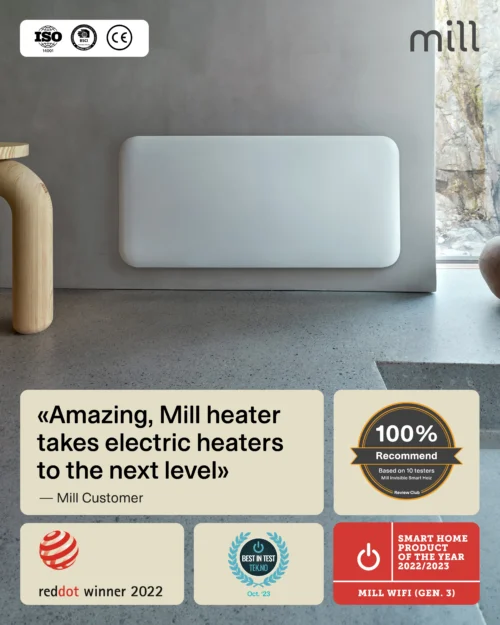 Mill Invisible Smart WiFi Gen.4 1500W 22 m² - Elektriradiaator PA1500WIFI4A - Image 6