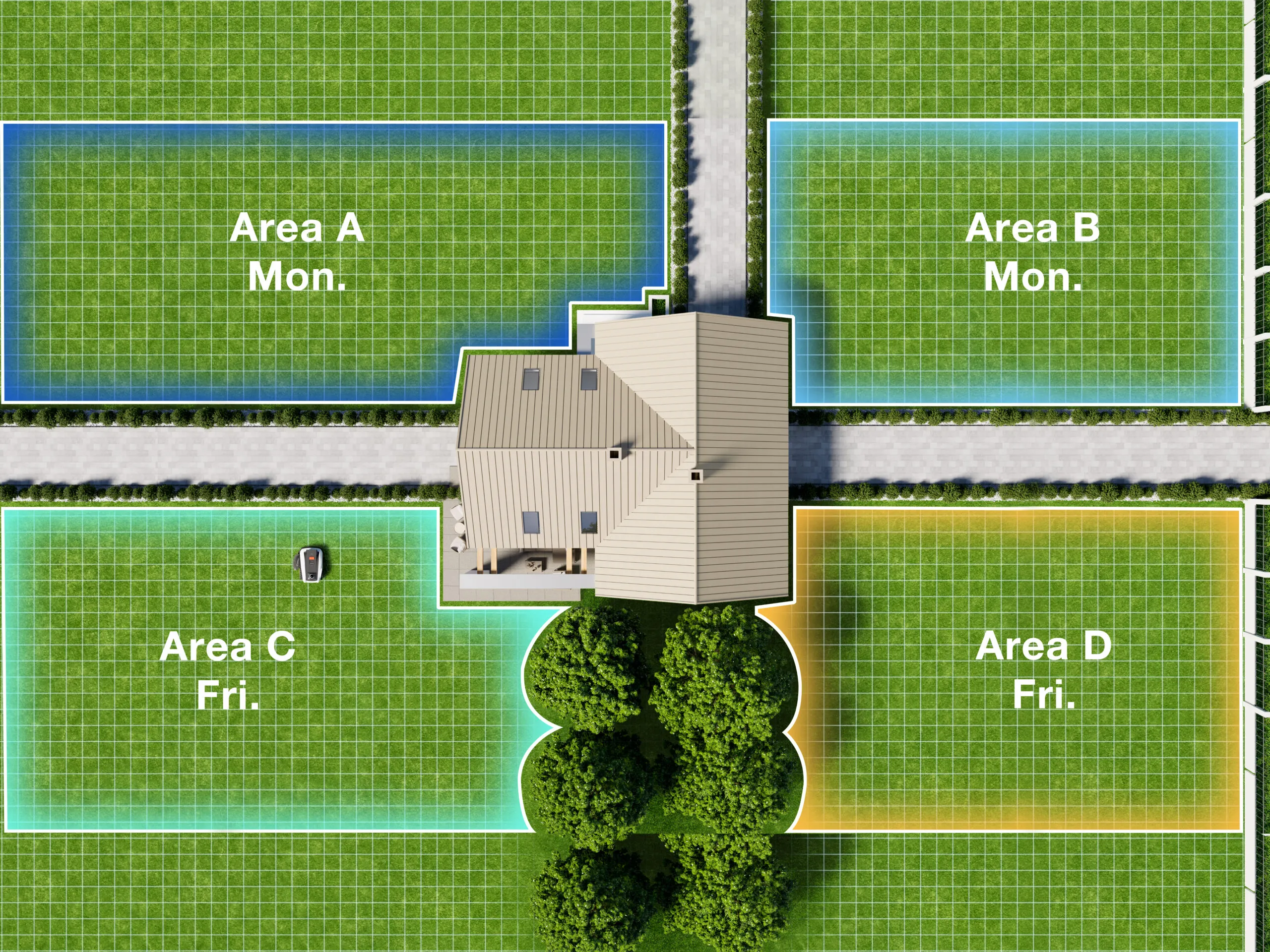 Ecovacs GOAT A3000 LiDAR PRO - Piirdekaablivaba robotmuruniiduk 3000 m² (Integreeritud trimmer) - Image 16