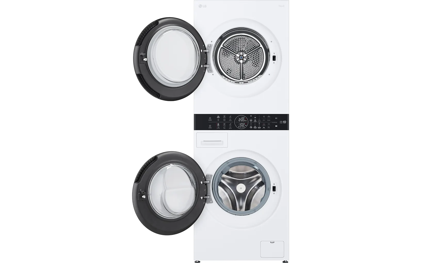 LG WashTower, 12 kg + 10 kg, sügavus 66 cm, 1400 p/min - Pesumasin + Pesukuivati WT1210WWF - Image 2