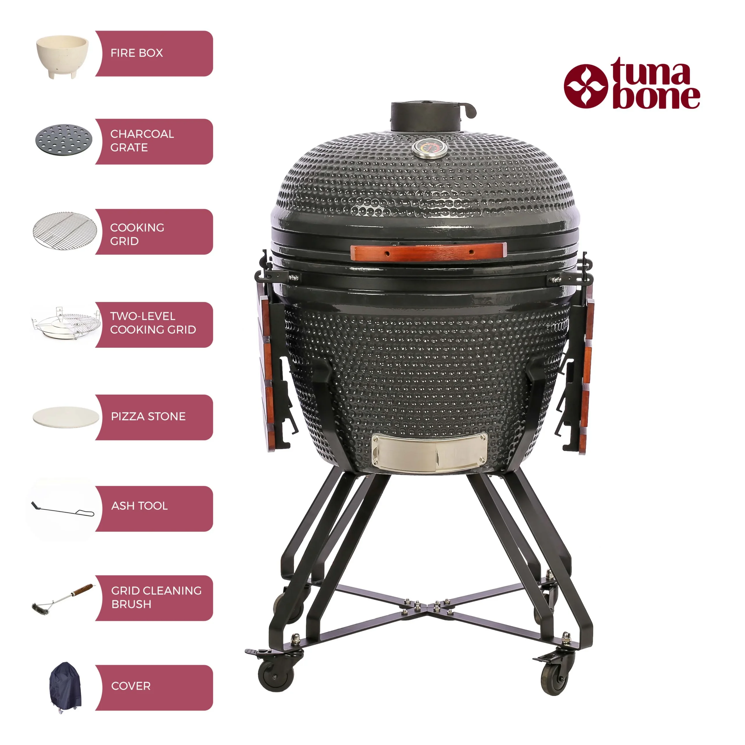 TunaBone Kamado grill 26″ XL suurus TBG26GRAY-01