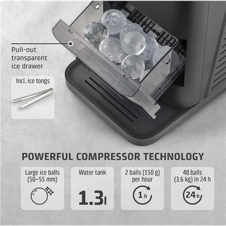 Caso Design IceBall Pro, 130 W, 1,3L - Jääkuubikumasin - Pilt 4