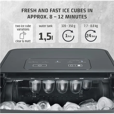 Caso Design Clear Ice Advanced 130 W, 1,5L - Jääkuubikumasin - Pilt 5