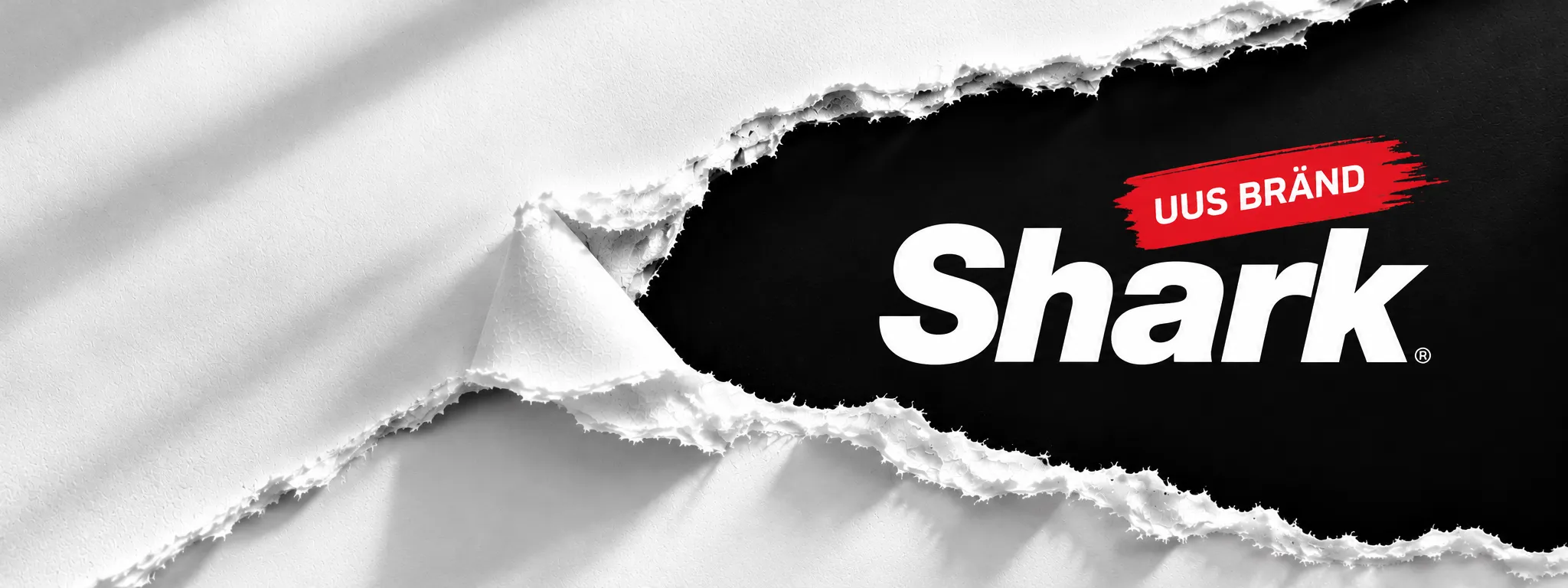 Torn Paper Shark Brand Banner